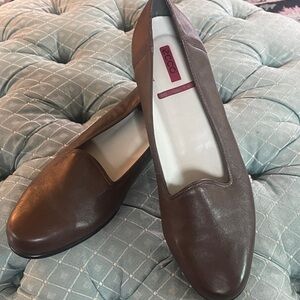 ECCO Women's Dark Brown Leather Trotters Loafers